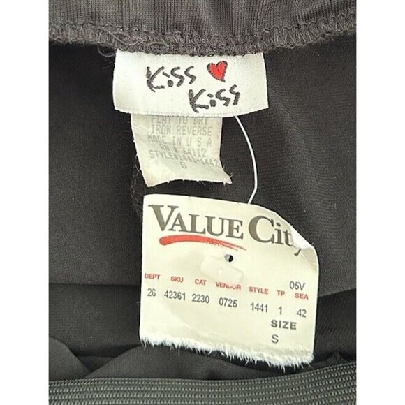 Vintage Black Strapless Jumpsuit Kiss Kiss Y2K 90s Disco Clubwear NEW Size S - Picture 5 of 6